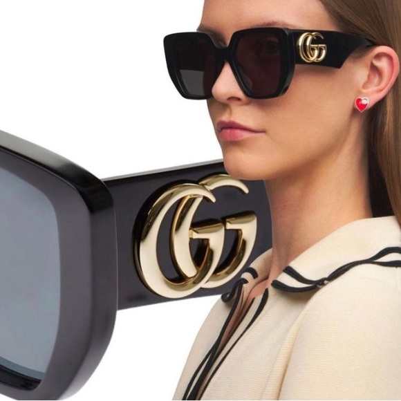 New - GUCCI GG0956S-003 54 Sunglass WOMAN ACETATE BLACK - Picture 8 of 15